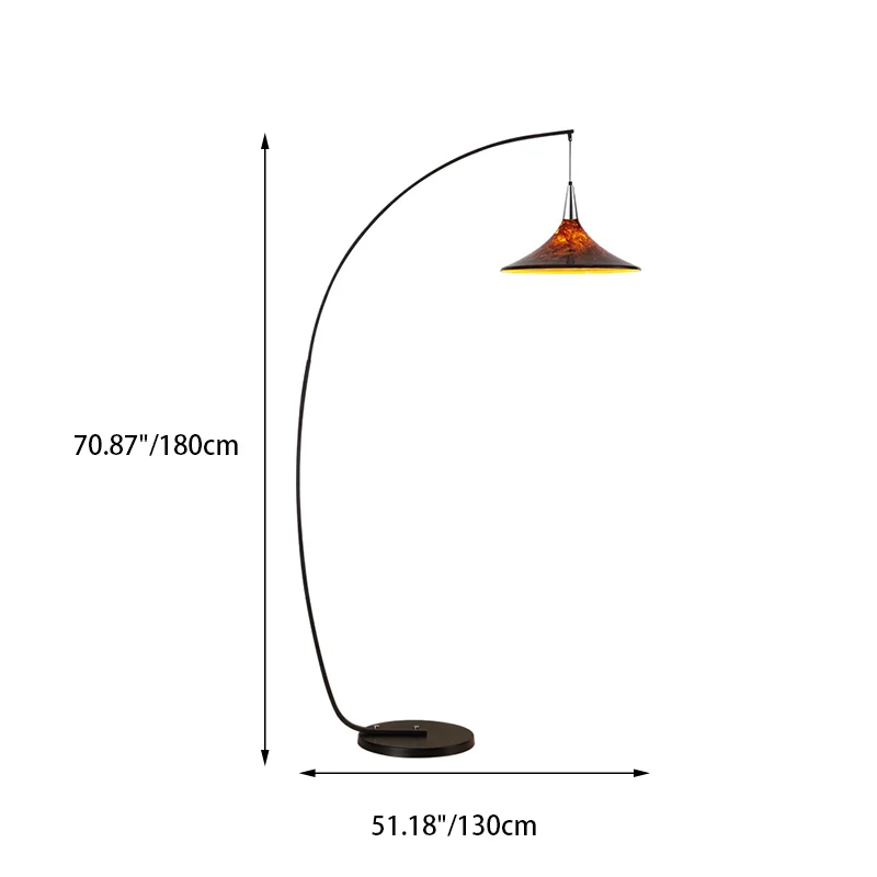 Contemporary Scandinavian Iron Acrylic Fan-Shaped 1-Light Standing Floor Lamp For Living Room & Bedroom