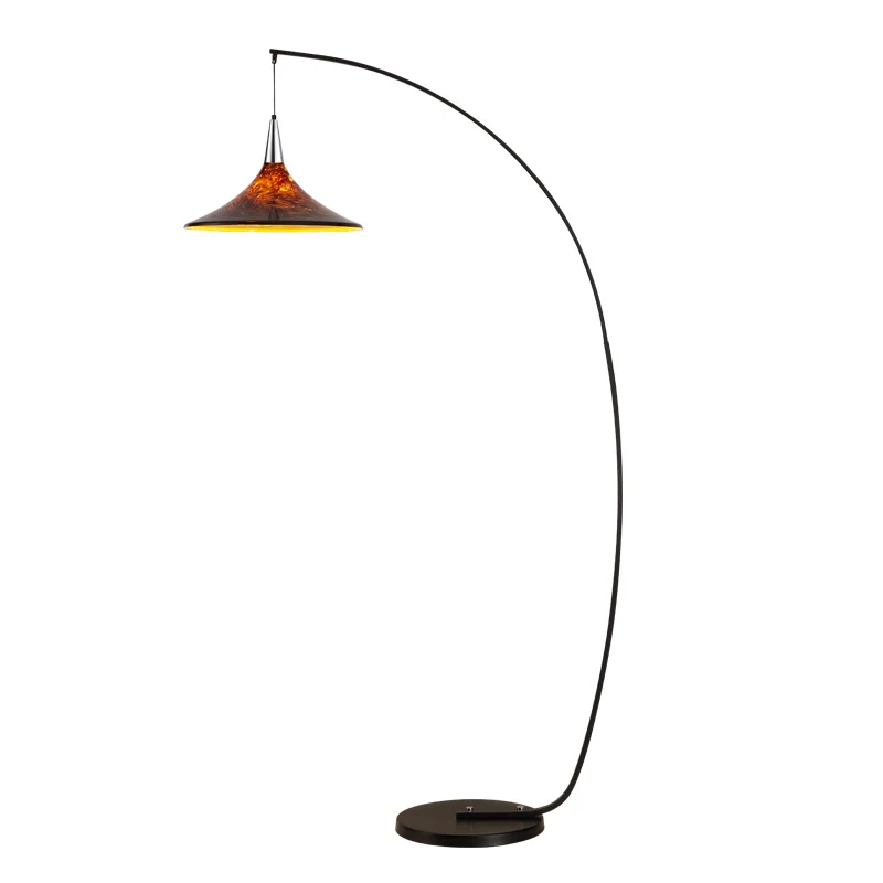 Contemporary Scandinavian Iron Acrylic Fan-Shaped 1-Light Standing Floor Lamp For Living Room & Bedroom