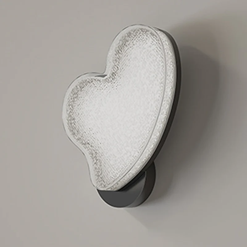 Contemporary Nordic Hardware Acrylic Heart-Shaped LED Wall Sconce Lamp For Living Room & Bedroom