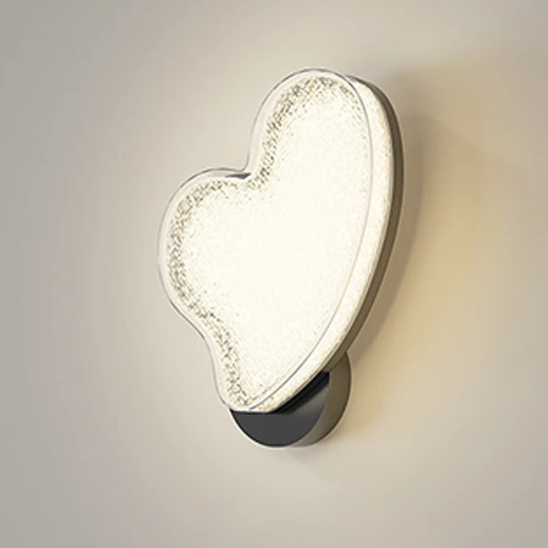 Contemporary Nordic Hardware Acrylic Heart-Shaped LED Wall Sconce Lamp For Living Room & Bedroom