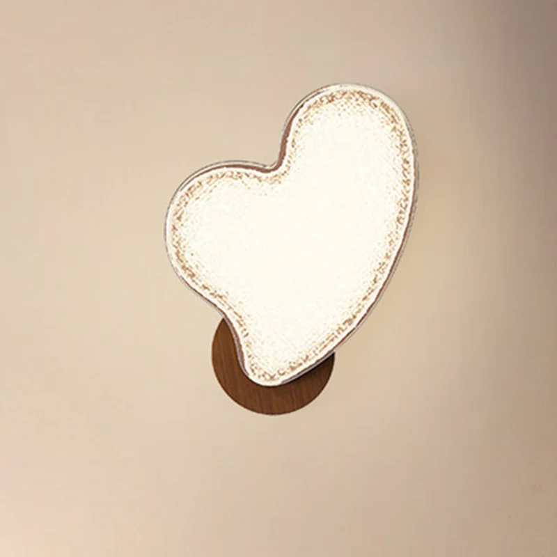 Contemporary Nordic Hardware Acrylic Heart-Shaped LED Wall Sconce Lamp For Living Room & Bedroom