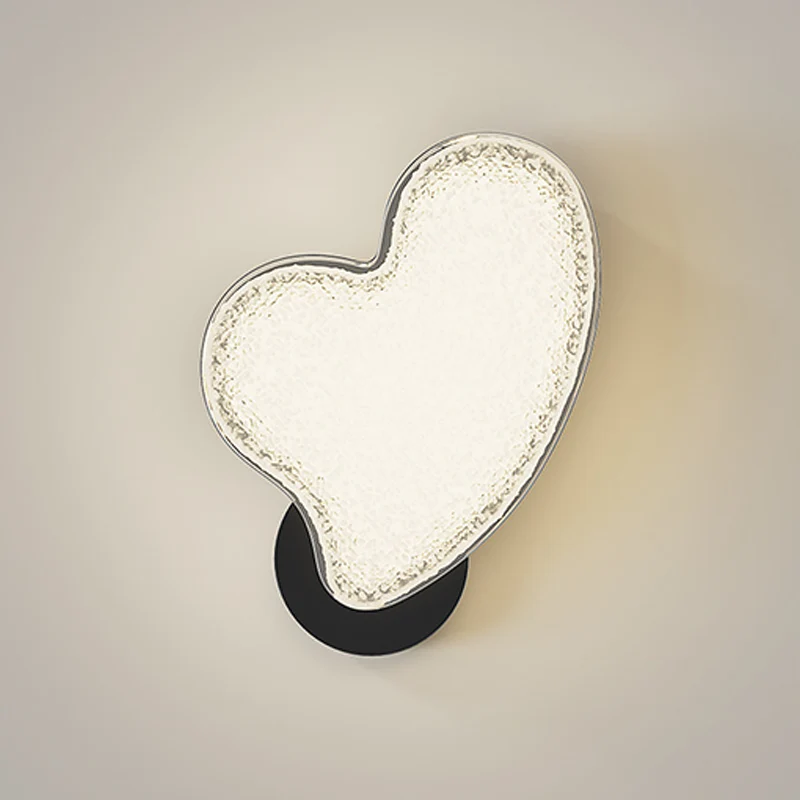 Contemporary Nordic Hardware Acrylic Heart-Shaped LED Wall Sconce Lamp For Living Room & Bedroom