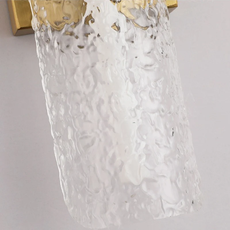 Contemporary Scandinavian Iron Acrylic Water Wave Cylinder LED Wall Sconce Lamp For Living Room