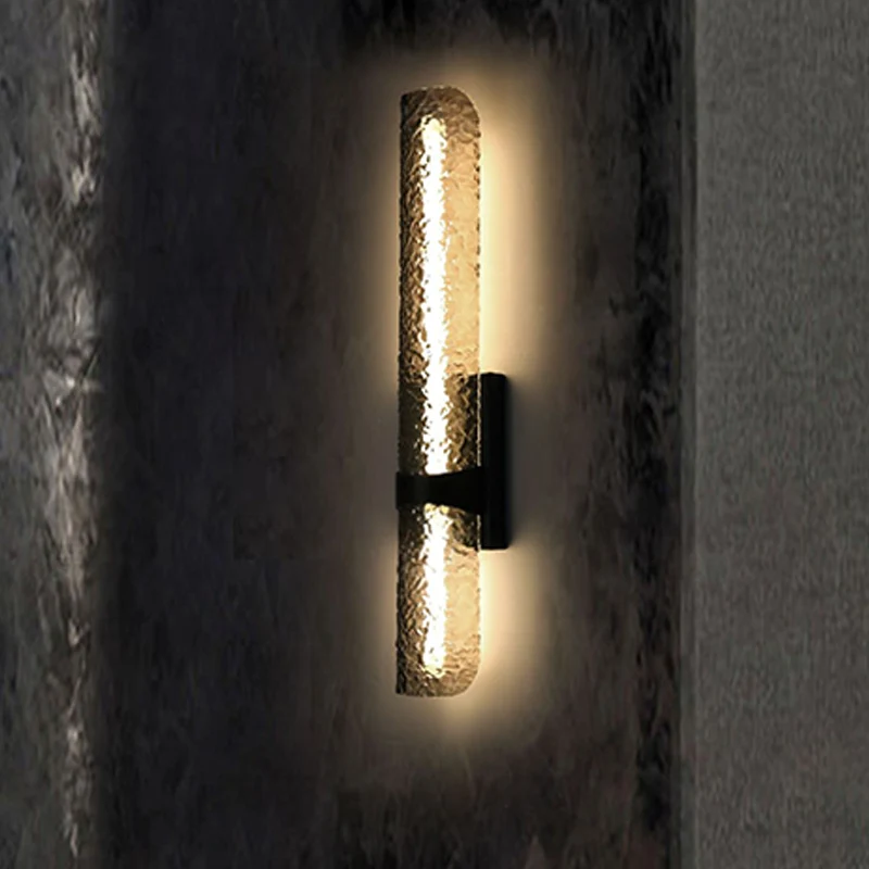 Contemporary Scandinavian Iron Acrylic Water Wave Cylinder LED Wall Sconce Lamp For Living Room