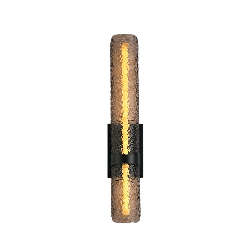 Contemporary Scandinavian Iron Acrylic Water Wave Cylinder LED Wall Sconce Lamp For Living Room