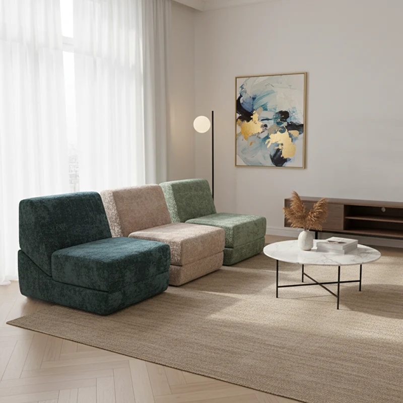 Flexible Space-Saving Compressed Sofa - Nordic Compressible, Frame-Free, 35D High Resilience Sponge For Comfort For Living Room & Bedroom