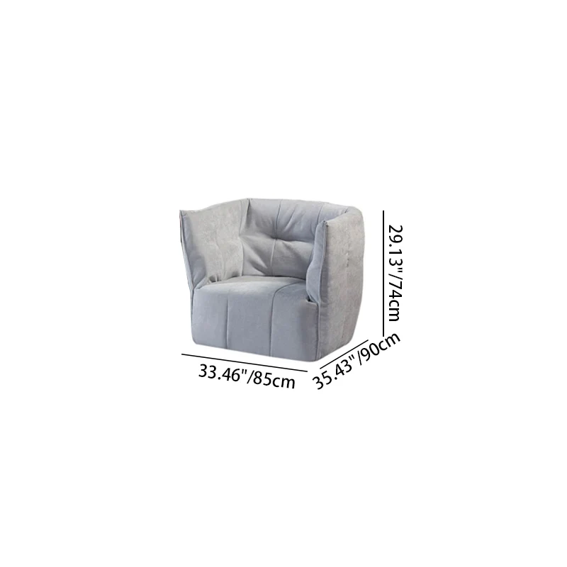 Contemporary Scandinavian U-Shape Fabric Lounge Chair Sofa - Small Space Sponge Comfy Accent Chair For Living Room