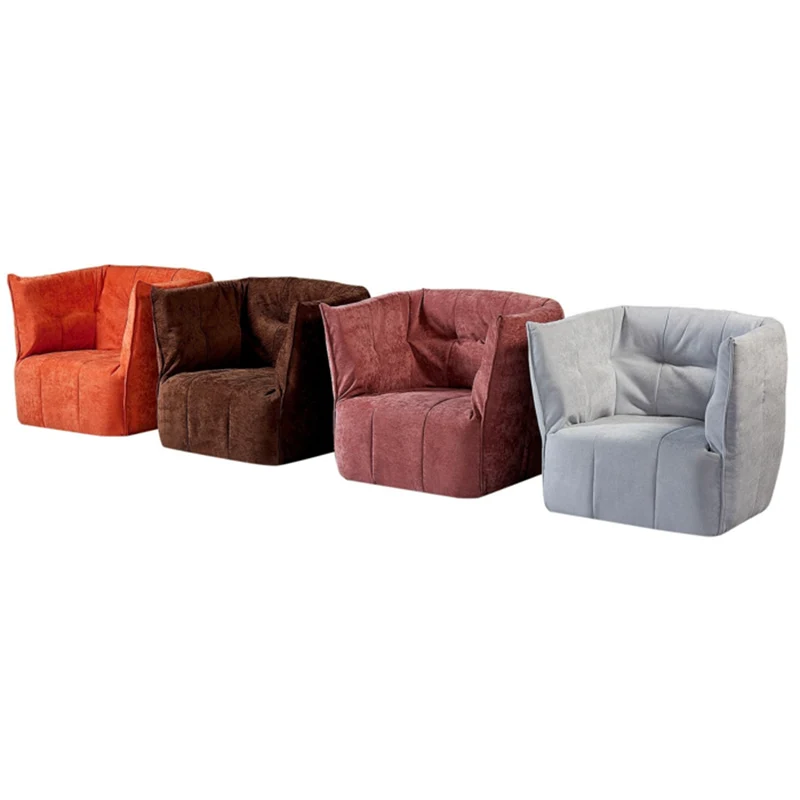 Contemporary Scandinavian U-Shape Fabric Lounge Chair Sofa - Small Space Sponge Comfy Accent Chair For Living Room