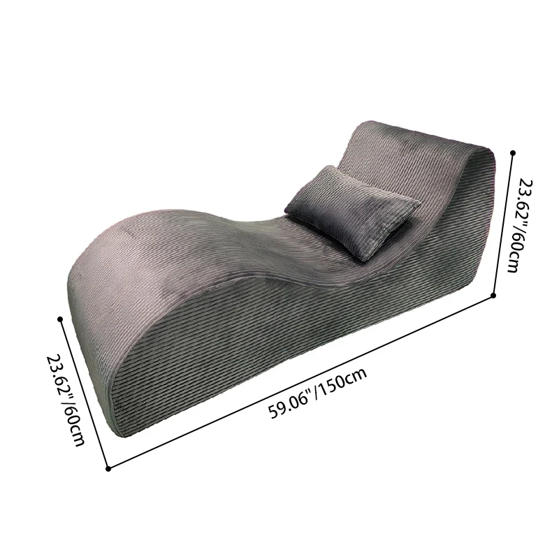 Contemporary Scandinavian Corduroy Compressed Accent Sofa - Wave-Shaped Lounge Chair For Living Room