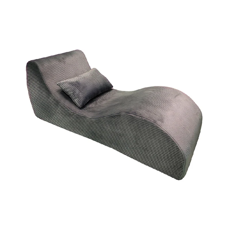 Contemporary Scandinavian Corduroy Compressed Accent Sofa - Wave-Shaped Lounge Chair For Living Room