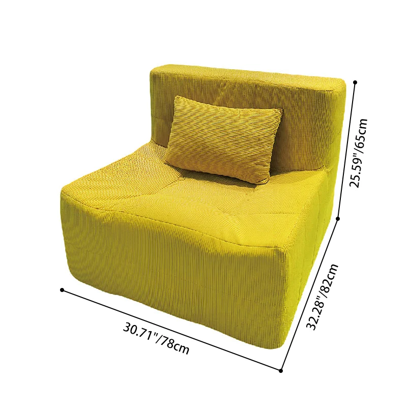 Contemporary Nordic Corduroy Compressed Accent Sofa - High-Density Sponge Lazy Sofa For Living Room