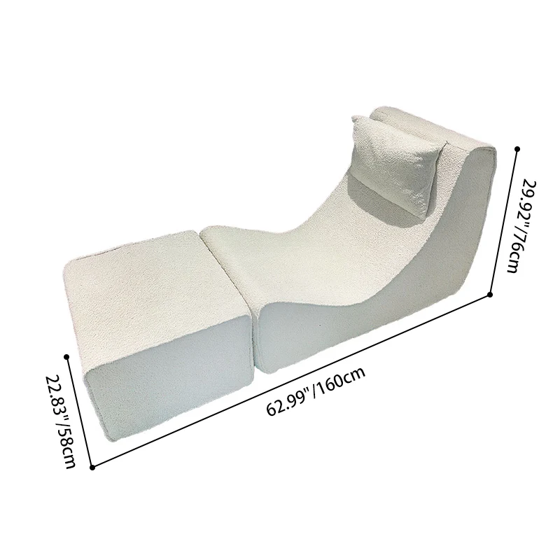 Modern Minimalist Compressed Sherpa Sofa - Wave-Shaped S-Curve Lounge Chair For Living Room