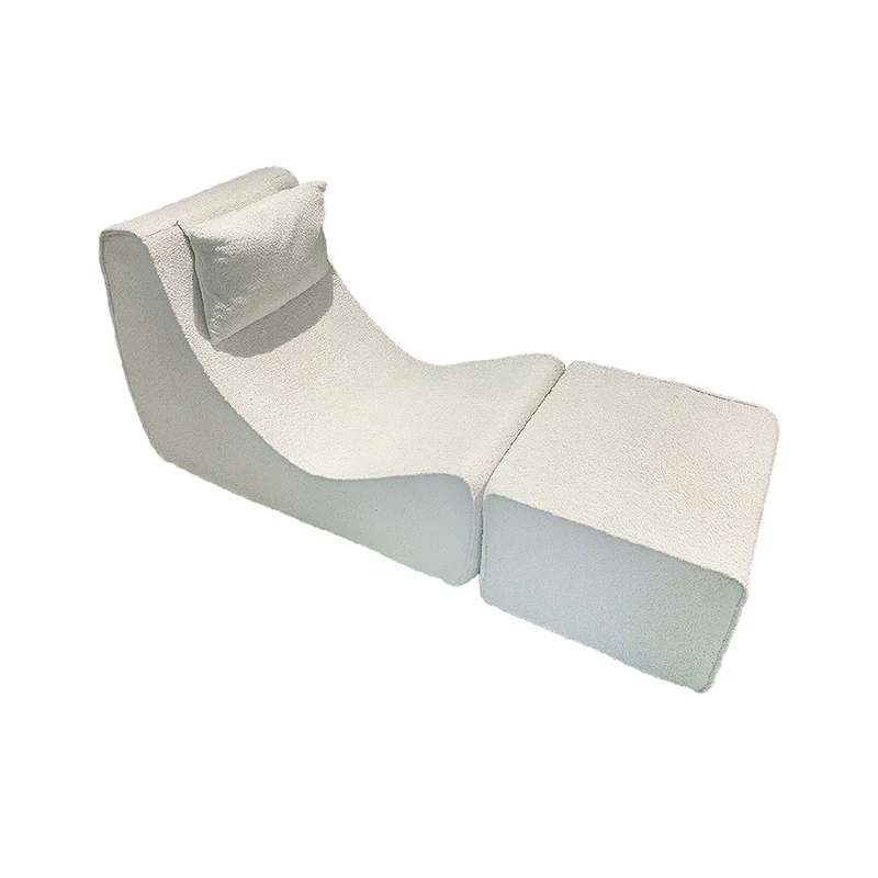 Modern Minimalist Compressed Sherpa Sofa - Wave-Shaped S-Curve Lounge Chair For Living Room