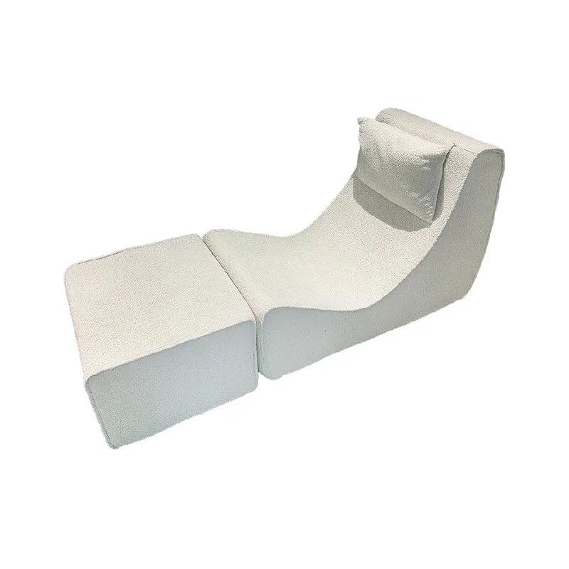 Modern Minimalist Compressed Sherpa Sofa - Wave-Shaped S-Curve Lounge Chair For Living Room