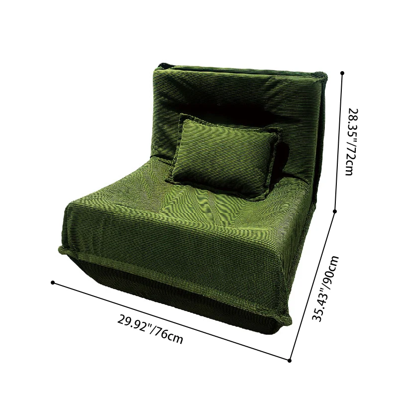 Contemporary Nordic Corduroy Compressed Single Sofa - No-Installation High-Density Sponge Accent Chair For Living Room