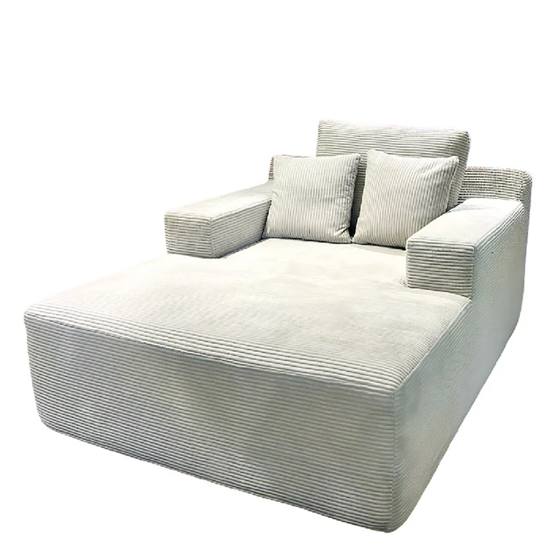 Scandinavian Lightweight Skeletal-Free Single Compression Sofa - High-Density High-Resilience Foam Corduroy Lounge Chair For Living Room