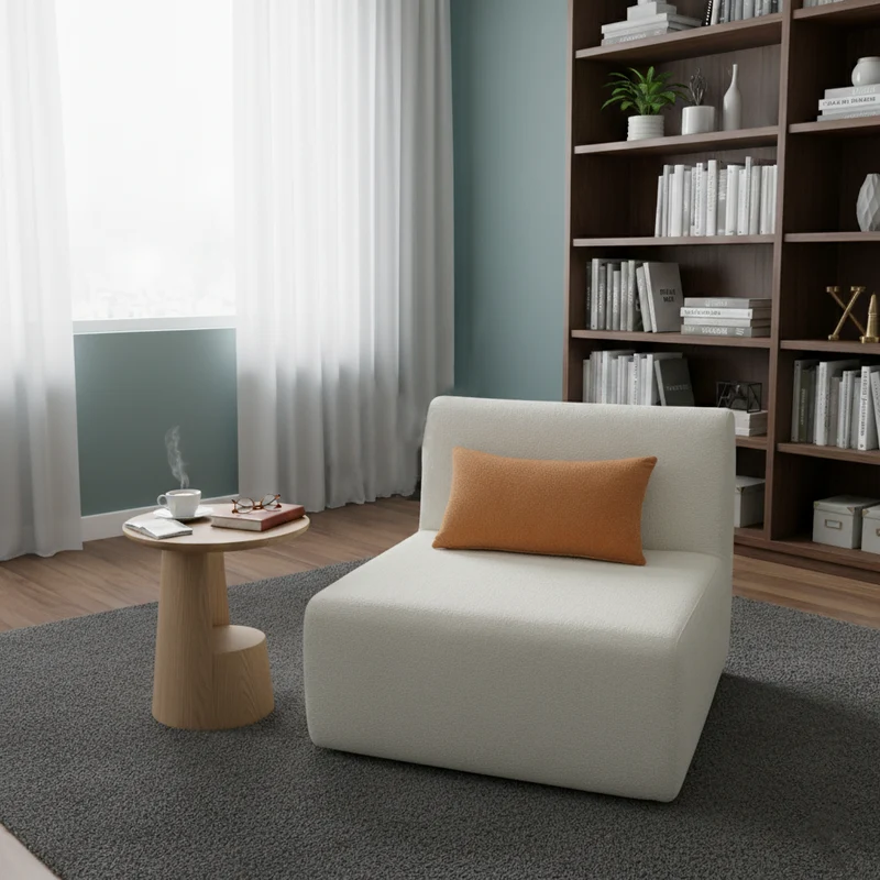 Modern Minimalist Skeletal-Free Single Compression Sofa - Eco-Friendly Formaldehyde-Free Chenille Foam Sofa For Living Room