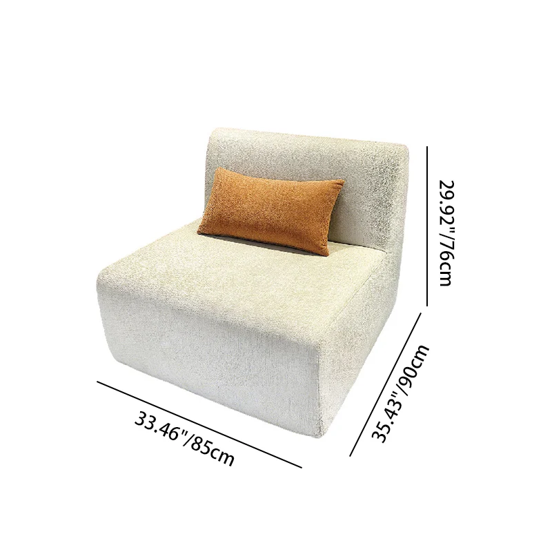 Modern Minimalist Skeletal-Free Single Compression Sofa - Eco-Friendly Formaldehyde-Free Chenille Foam Sofa For Living Room