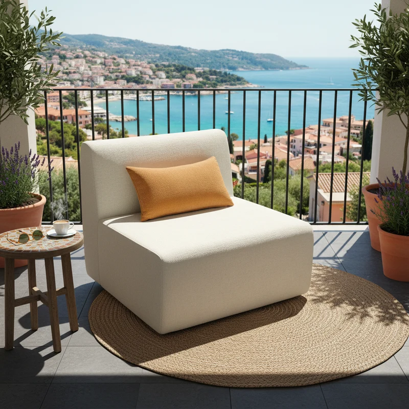 Modern Minimalist Skeletal-Free Single Compression Sofa - Eco-Friendly Formaldehyde-Free Chenille Foam Sofa For Living Room