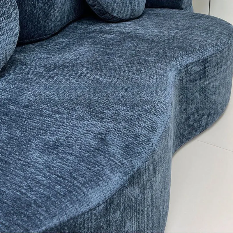 Contemporary Scandinavian Chenille Upholstery High-Resilience Foam Convertible Foldable Sofa Bed - U-Shaped Modular Compressed Loveseat Sofa For Living Room