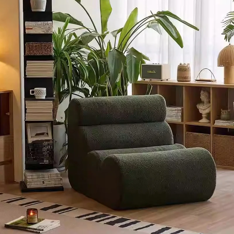 Contemporary Nordic Cloud Column Wave Sherpa Fabric Accent Chair Backrest Armless For Living Room