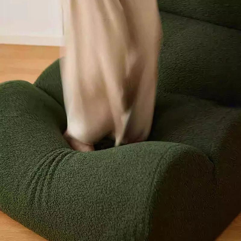 Contemporary Nordic Cloud Column Wave Sherpa Fabric Accent Chair Backrest Armless For Living Room