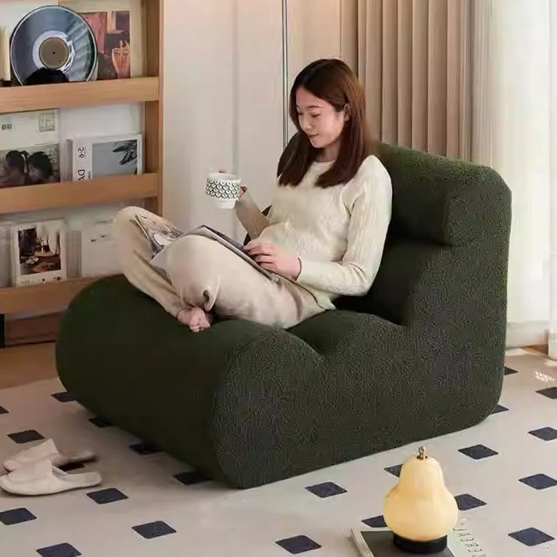 Contemporary Nordic Cloud Column Wave Sherpa Fabric Accent Chair Backrest Armless For Living Room