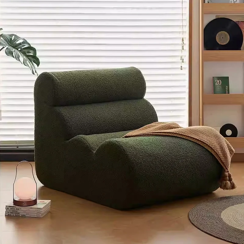 Contemporary Nordic Cloud Column Wave Sherpa Fabric Accent Chair Backrest Armless For Living Room