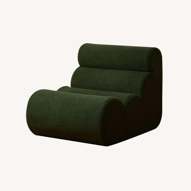 Contemporary Nordic Cloud Column Wave Sherpa Fabric Accent Chair Backrest Armless For Living Room