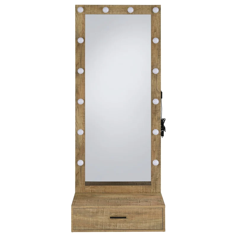 Coaster Furniture Spector 960965 1-drawer Lighted Full-Length Floor Mirror - Mango