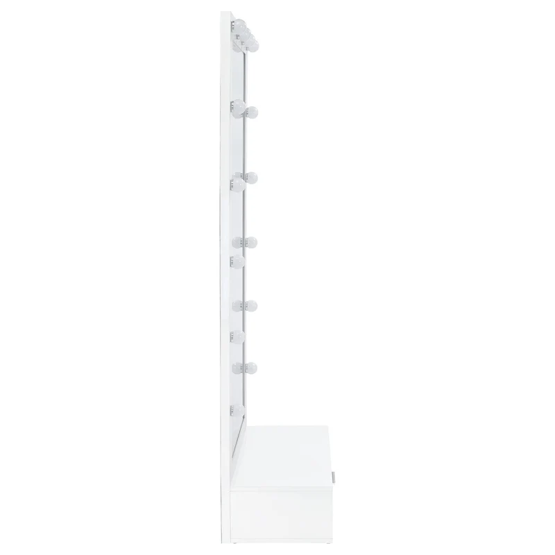 Coaster Furniture Spector 960954 1-drawer Lighted Full-Length Floor Mirror - White High Gloss