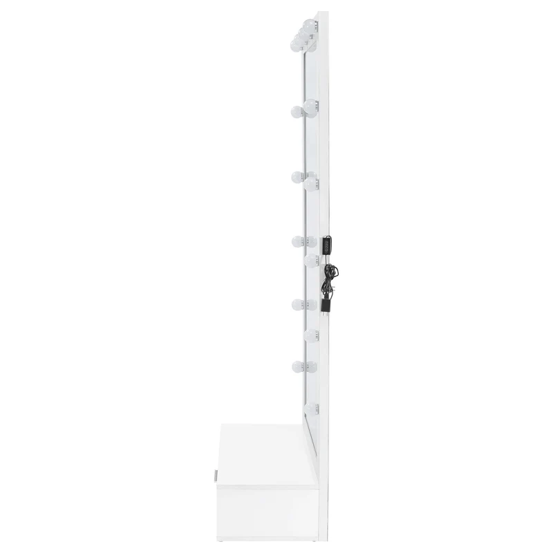 Coaster Furniture Spector 960954 1-drawer Lighted Full-Length Floor Mirror - White High Gloss