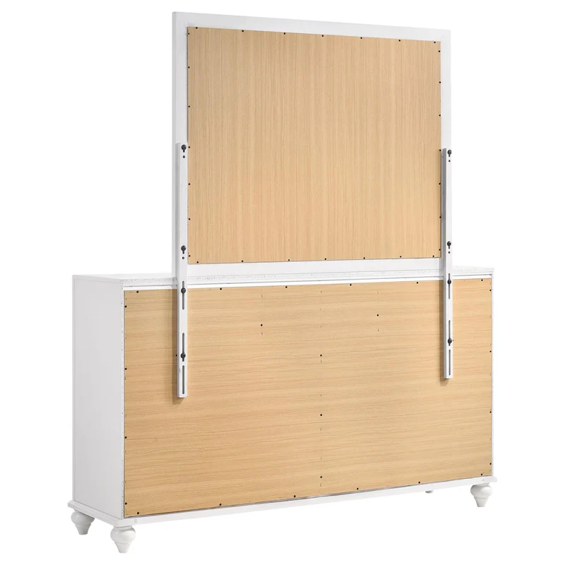 Coaster Furniture Barzini 205893M 7-Drawer Dresser with Mirror - White