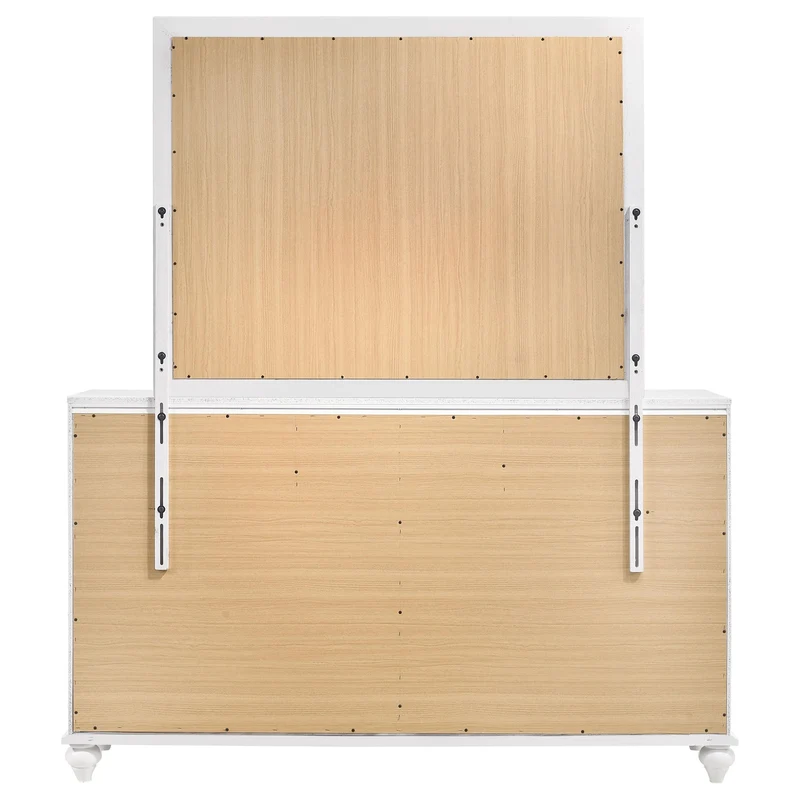 Coaster Furniture Barzini 205893M 7-Drawer Dresser with Mirror - White