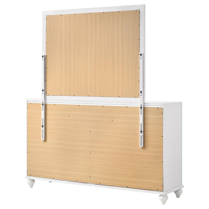 Coaster Furniture Barzini 205893M 7-Drawer Dresser with Mirror - White