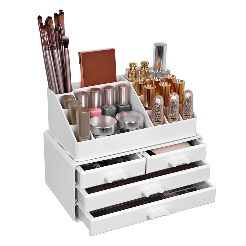 Organizador de Maquillaje con 4 Cajones Blanco
