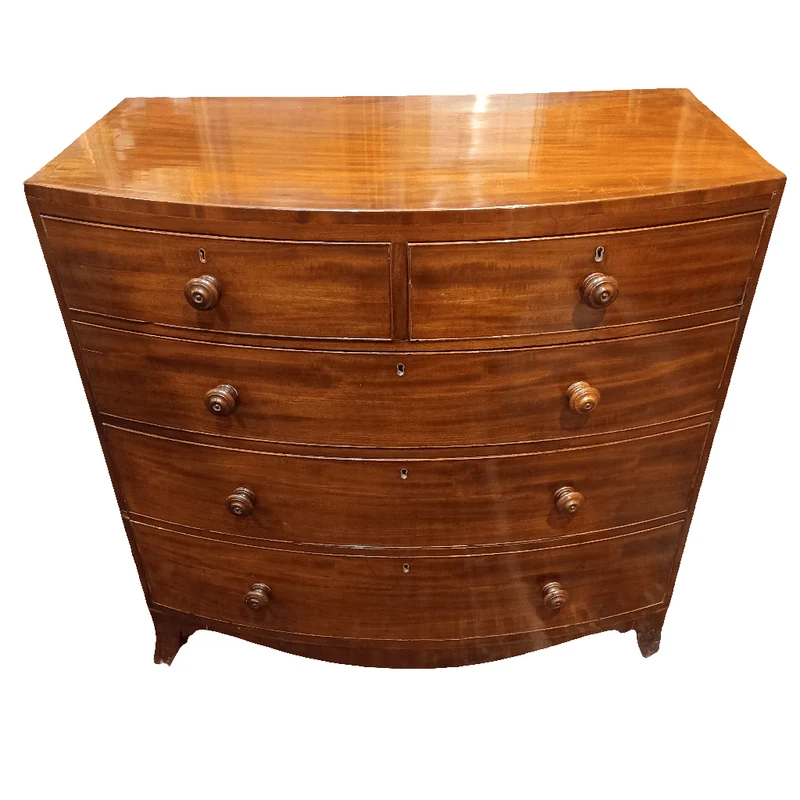 Large English Regency-style bombé dresser