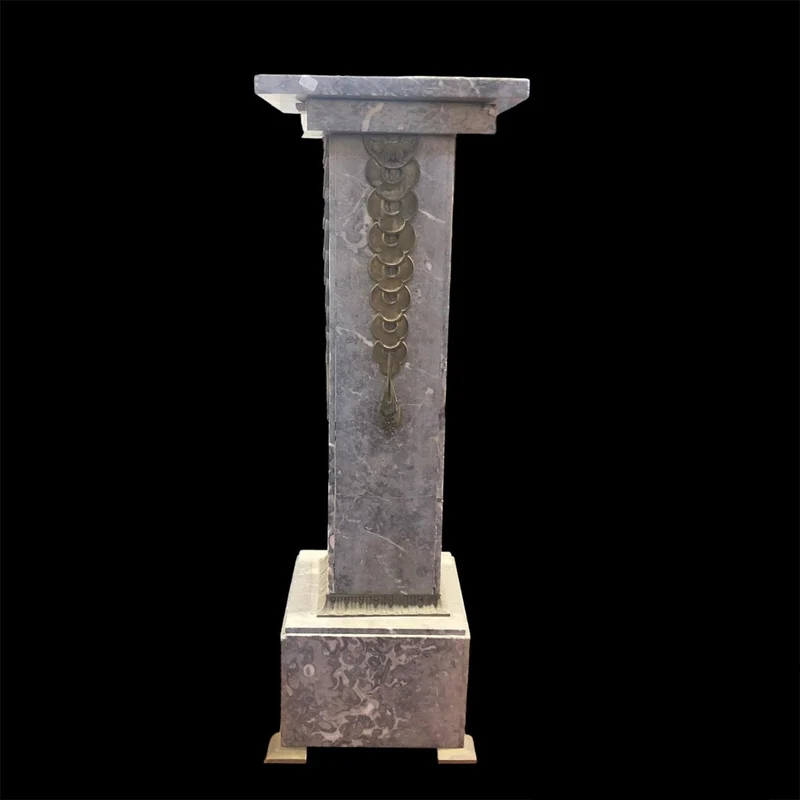 Gray marble and bronze column