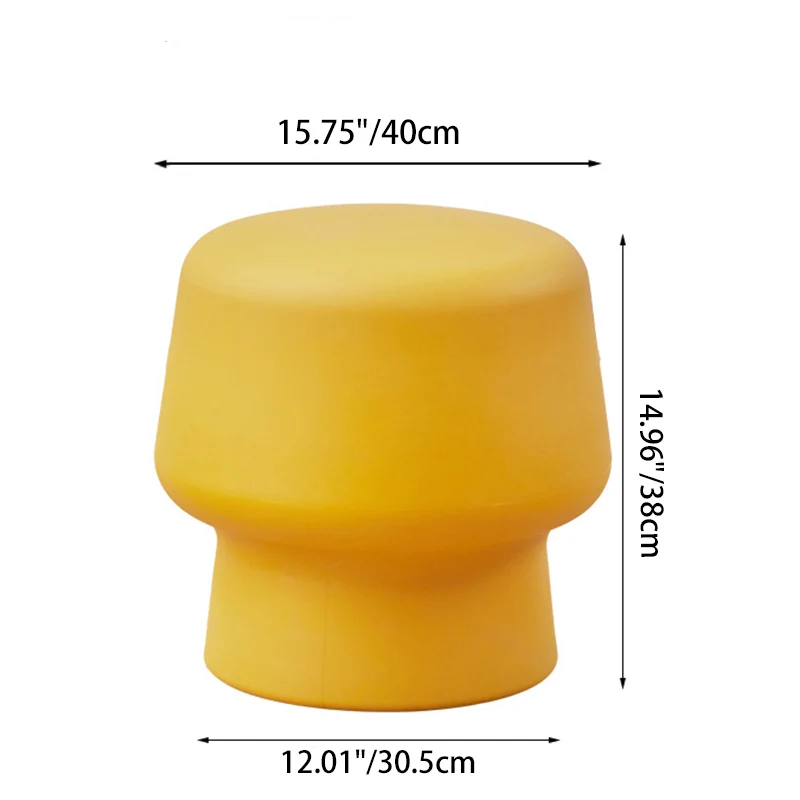 Contemporary Scandinavian PE Mushroom Round Low Stool Armless For Living Room