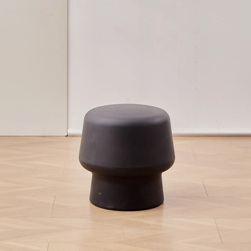 Contemporary Scandinavian PE Mushroom Round Low Stool Armless For Living Room