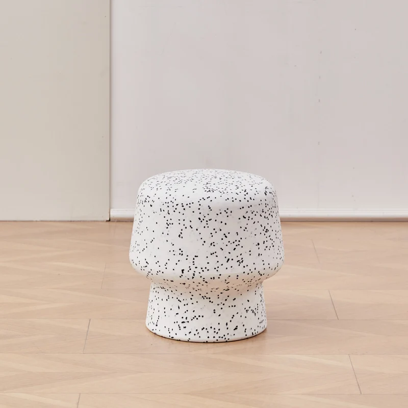 Contemporary Scandinavian PE Mushroom Round Low Stool Armless For Living Room