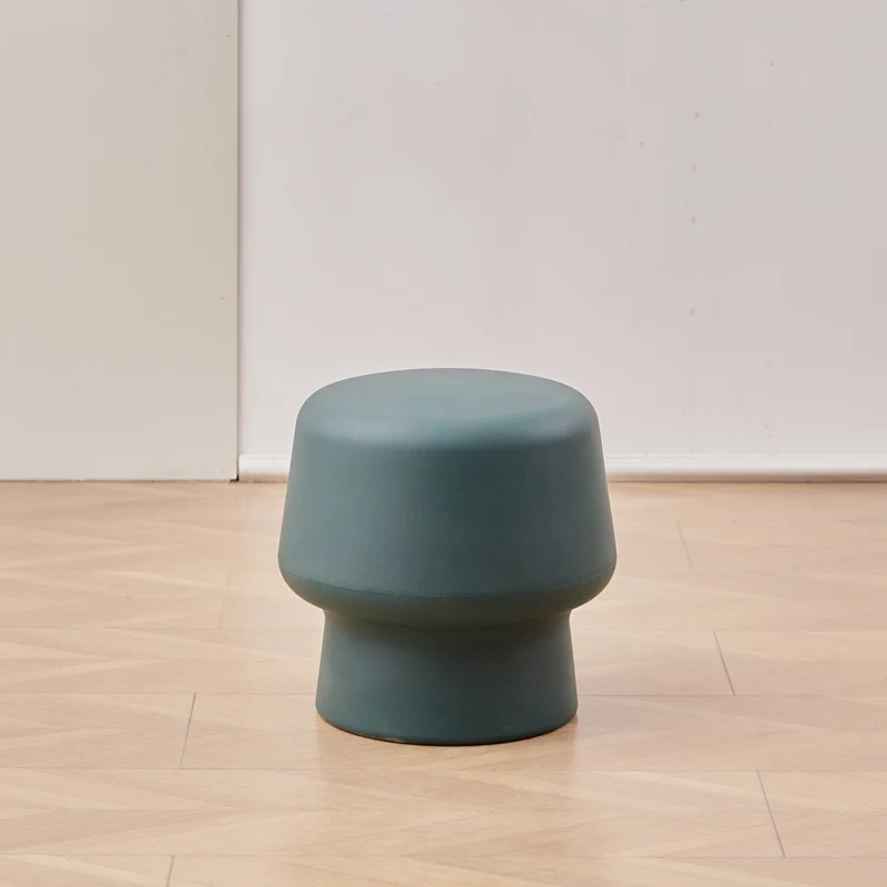 Contemporary Scandinavian PE Mushroom Round Low Stool Armless For Living Room