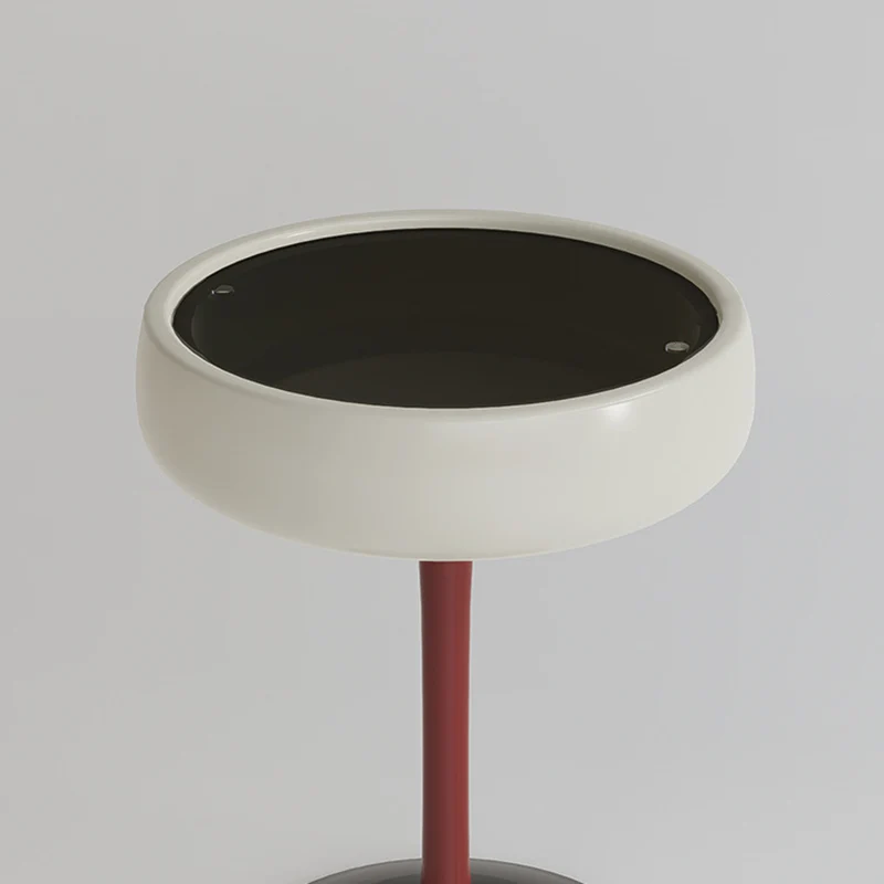 Contemporary Creative Fiberglass Wine Glass Shape Round Side Table With Tempered Glass Top 2-Tier Storage For Living Room & Bedroom