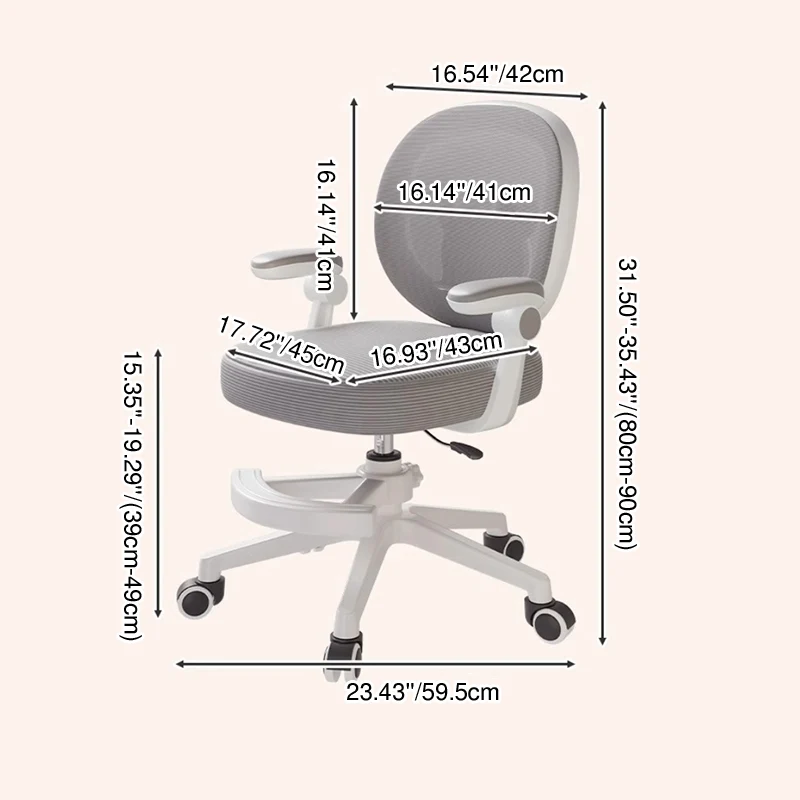 Contemporary Creative Curved Bear-Shaped Kids PP Wooden Mesh Fabric Lift-Adjustable Desk Chair Backrest Armrest For Home Office