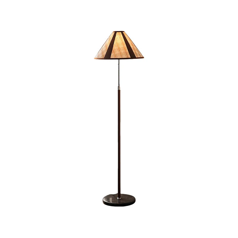 Traditional French Iron Marble Faux Leather Fabric Fan-Shaped 1-Light Standing Floor Lamp For Living Room & Bedroom