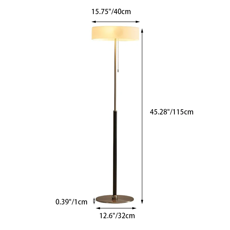 Contemporary Scandinavian Ash Wood Stainless Steel Aluminum Glass Round 3-Light Standing Floor Lamp For Living Room & Bedroom