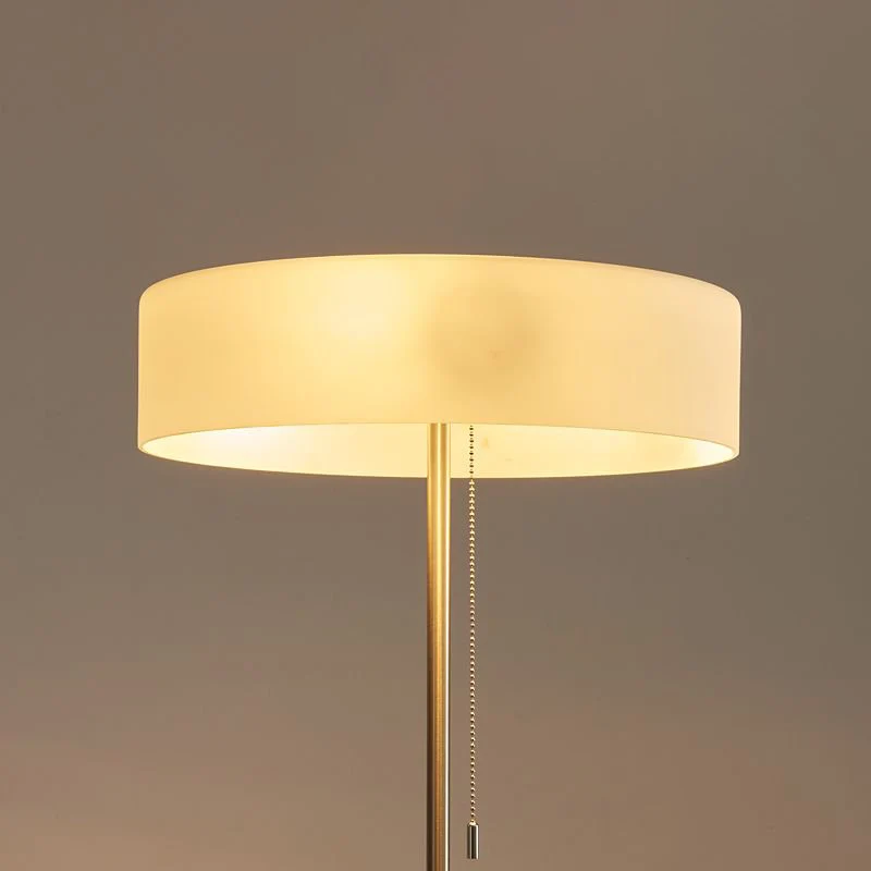 Contemporary Scandinavian Ash Wood Stainless Steel Aluminum Glass Round 3-Light Standing Floor Lamp For Living Room & Bedroom