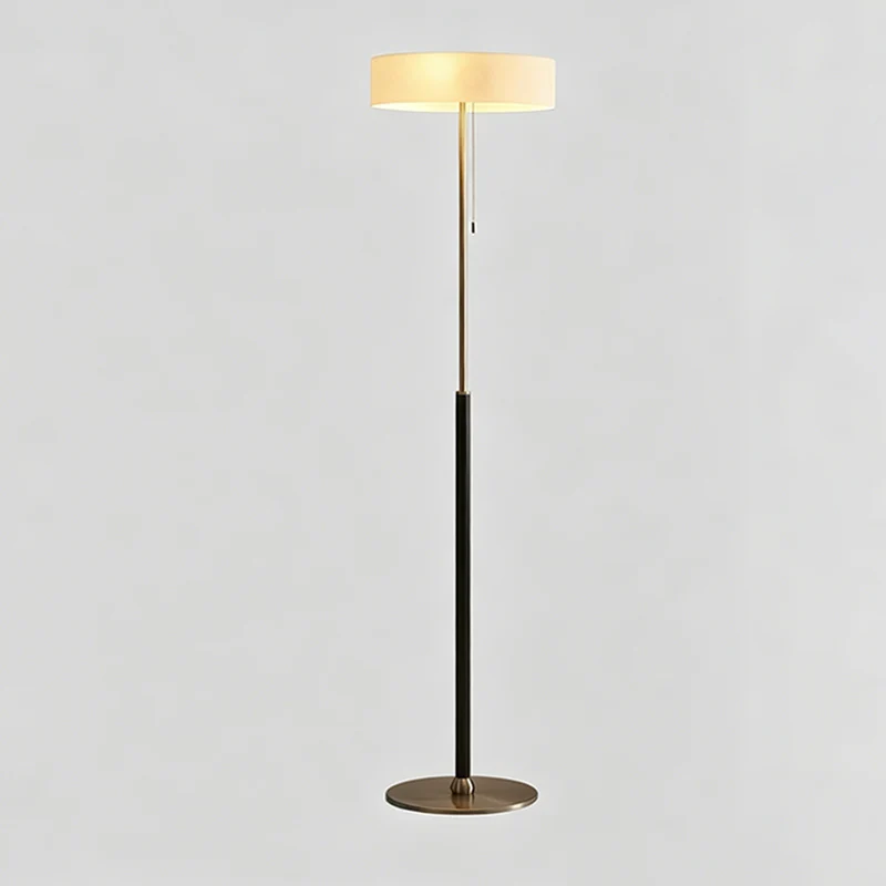 Contemporary Scandinavian Ash Wood Stainless Steel Aluminum Glass Round 3-Light Standing Floor Lamp For Living Room & Bedroom