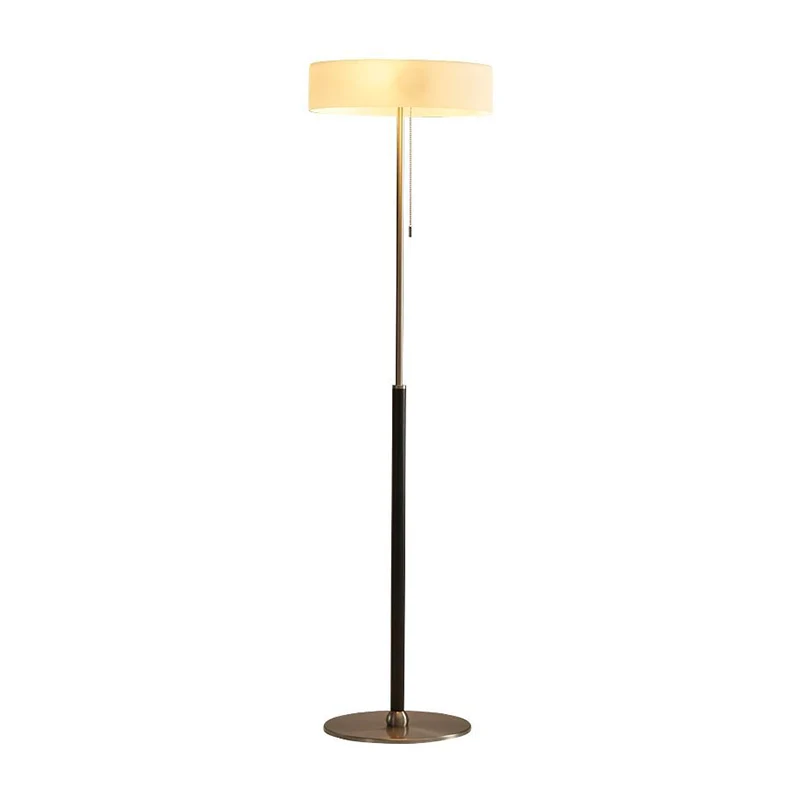 Contemporary Scandinavian Ash Wood Stainless Steel Aluminum Glass Round 3-Light Standing Floor Lamp For Living Room & Bedroom