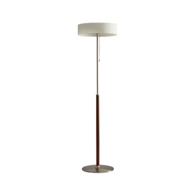 Contemporary Scandinavian Ash Wood Stainless Steel Aluminum Glass Round 3-Light Standing Floor Lamp For Living Room & Bedroom